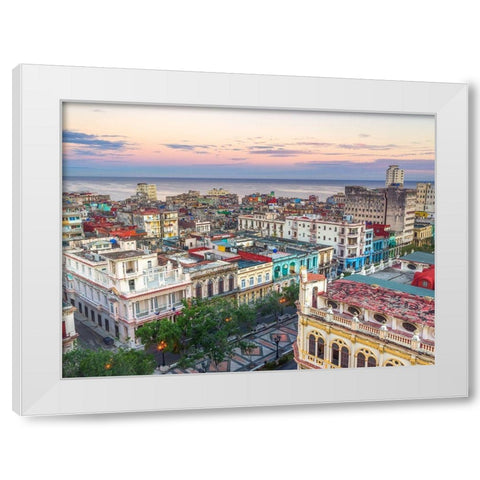 Havana from above White Modern Wood Framed Art Print by Frank, Assaf