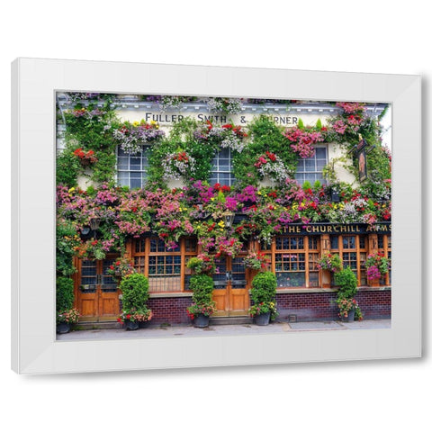 The Churchill Arms pub-London White Modern Wood Framed Art Print by Frank, Assaf