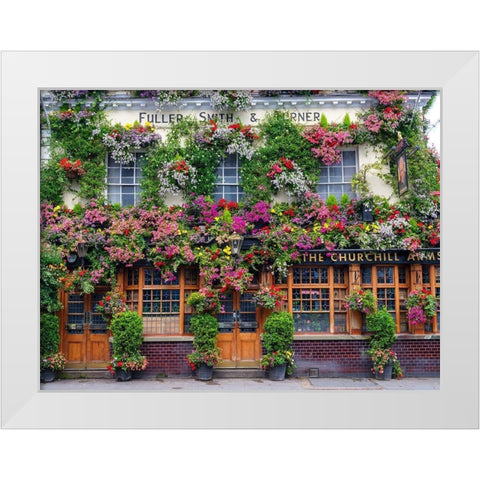 The Churchill Arms pub-London White Modern Wood Framed Art Print by Frank, Assaf