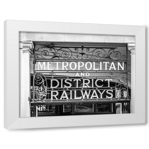 Metropolitan and district railways White Modern Wood Framed Art Print by Frank, Assaf