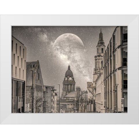 Leeds starry night White Modern Wood Framed Art Print by Frank, Assaf