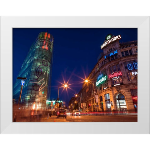 AF20120929 Manchester 107 White Modern Wood Framed Art Print by Frank, Assaf
