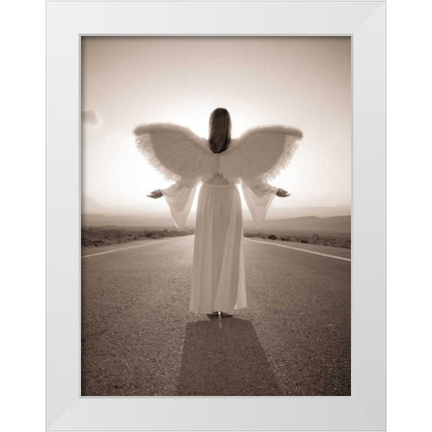 FTBR 1698 Road Angel White Modern Wood Framed Art Print by Frank, Assaf