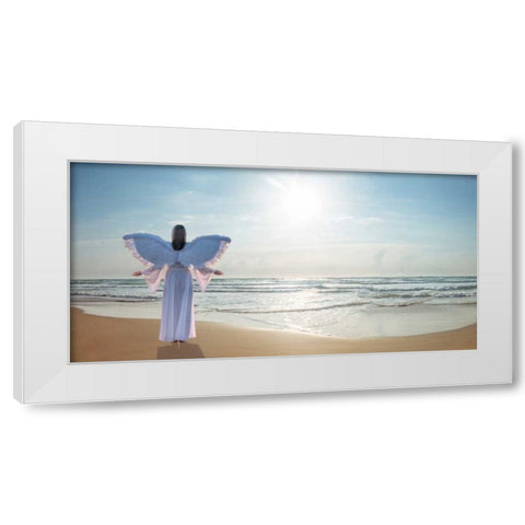 AF20150529 Beach 523-PanoC01P White Modern Wood Framed Art Print by Frank, Assaf