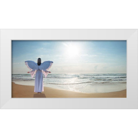 AF20150529 Beach 523-PanoC01P White Modern Wood Framed Art Print by Frank, Assaf