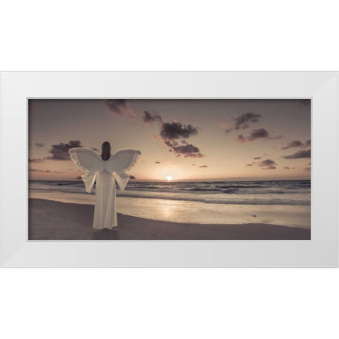 AF20150830 Beach 007-PanoP2C06 White Modern Wood Framed Art Print by Frank, Assaf