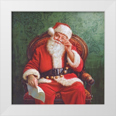 Dear Santa White Modern Wood Framed Art Print by Missman, Mark
