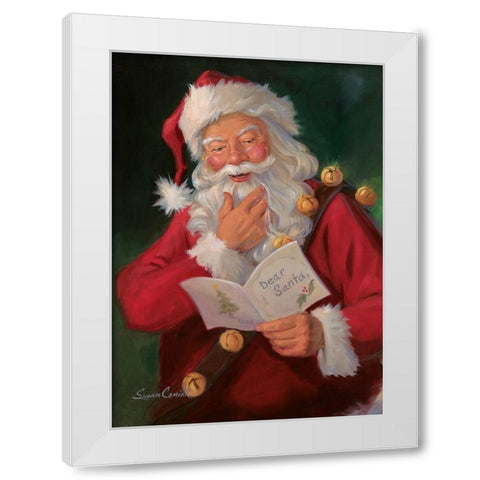 Dear Santa White Modern Wood Framed Art Print by Comish, Susan