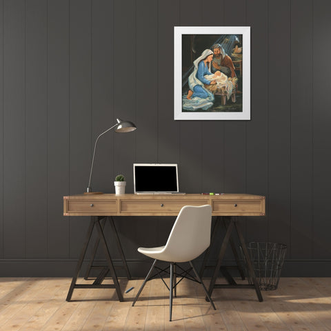 Birth Of Christ White Modern Wood Framed Art Print by Comish, Susan