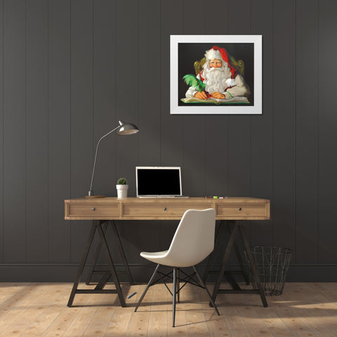 Naughty or Nice White Modern Wood Framed Art Print by Comish, Susan