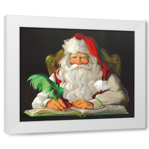Naughty or Nice White Modern Wood Framed Art Print by Comish, Susan