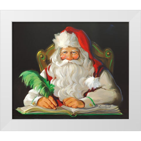 Naughty or Nice White Modern Wood Framed Art Print by Comish, Susan