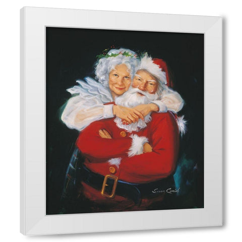 Mr and Mrs Claus White Modern Wood Framed Art Print by Comish, Susan