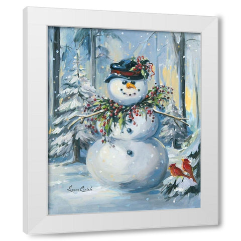 Berry Christmas White Modern Wood Framed Art Print by Comish, Susan