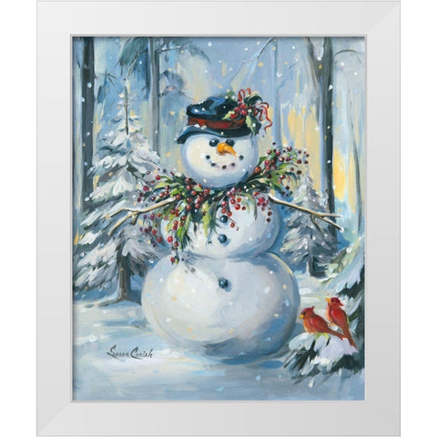 Berry Christmas White Modern Wood Framed Art Print by Comish, Susan