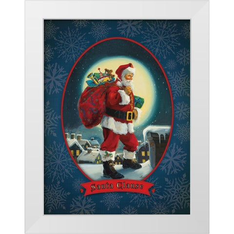 Santa Claus White Modern Wood Framed Art Print by Comish, Susan