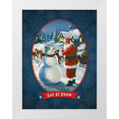Let It Snow White Modern Wood Framed Art Print by Comish, Susan