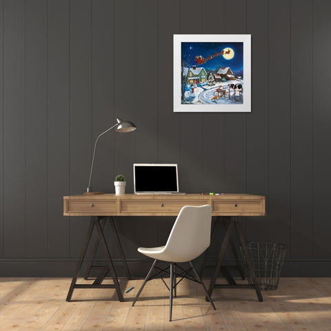 Country Christmas White Modern Wood Framed Art Print by Comish, Susan