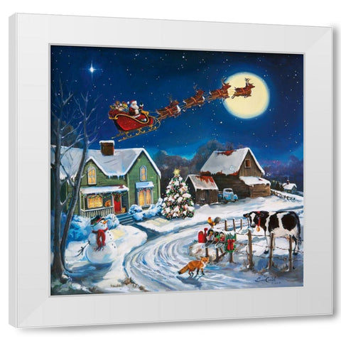 Country Christmas White Modern Wood Framed Art Print by Comish, Susan