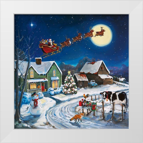 Country Christmas White Modern Wood Framed Art Print by Comish, Susan