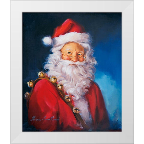 Santa Portrait White Modern Wood Framed Art Print by Comish, Susan