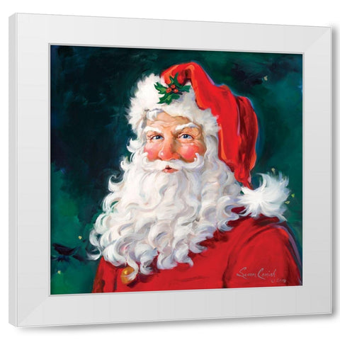 Santa Dear White Modern Wood Framed Art Print by Comish, Susan