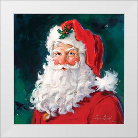 Santa Dear White Modern Wood Framed Art Print by Comish, Susan
