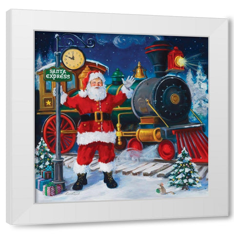 All Aboard White Modern Wood Framed Art Print by Comish, Susan