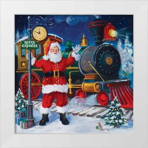 All Aboard White Modern Wood Framed Art Print by Comish, Susan