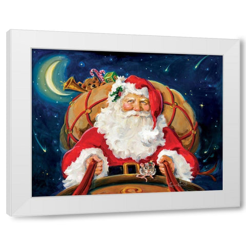 Santas On His Way White Modern Wood Framed Art Print by Comish, Susan