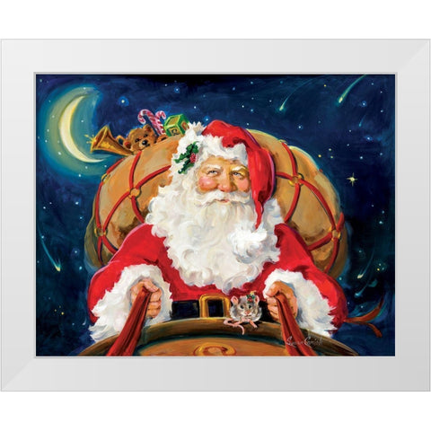 Santas On His Way White Modern Wood Framed Art Print by Comish, Susan