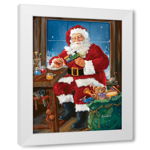 Santas Workshop White Modern Wood Framed Art Print by Comish, Susan