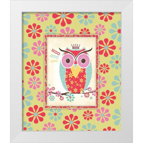 Owl IV White Modern Wood Framed Art Print by Marrott, Stephanie