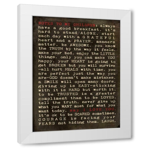 Notes III White Modern Wood Framed Art Print by Marrott, Stephanie