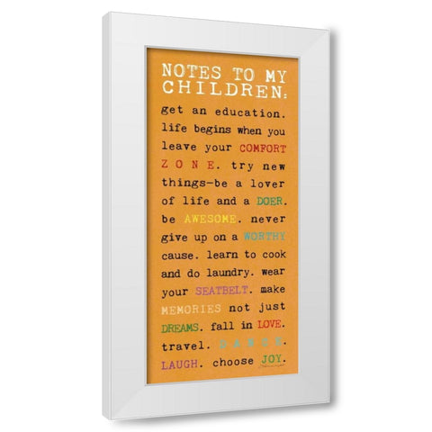 Notes to Children II White Modern Wood Framed Art Print by Marrott, Stephanie