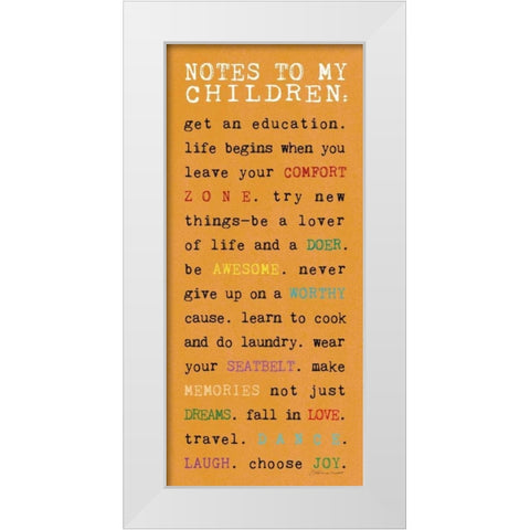 Notes to Children II White Modern Wood Framed Art Print by Marrott, Stephanie