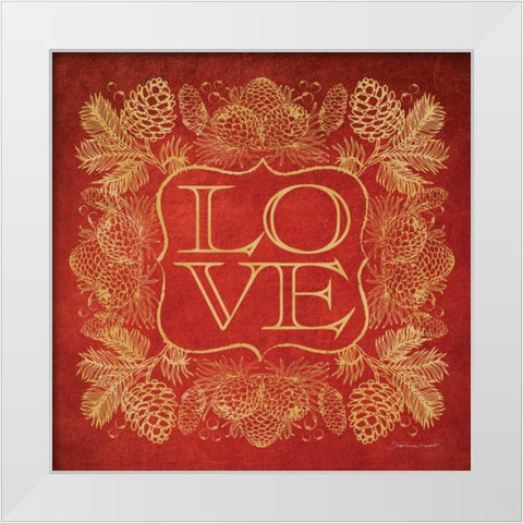 Love White Modern Wood Framed Art Print by Marrott, Stephanie