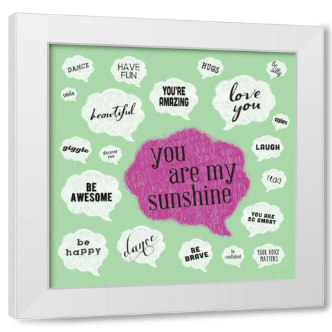 Inner Thoughts - Mint White Modern Wood Framed Art Print by Marrott, Stephanie