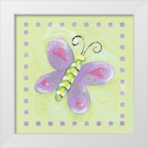 Flutterby White Modern Wood Framed Art Print by Marrott, Stephanie