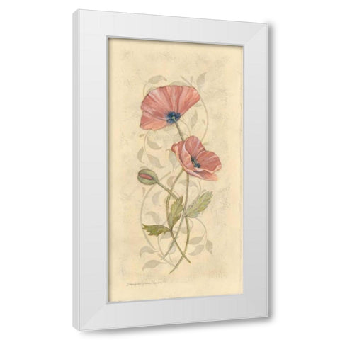Poppy II White Modern Wood Framed Art Print by Marrott, Stephanie