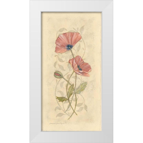 Poppy II White Modern Wood Framed Art Print by Marrott, Stephanie