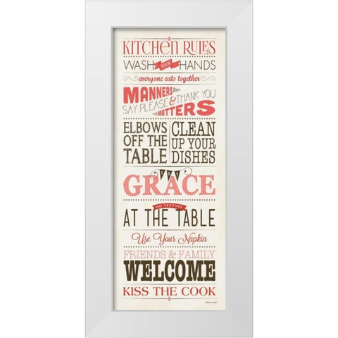 Kitchen Rules White Modern Wood Framed Art Print by Marrott, Stephanie
