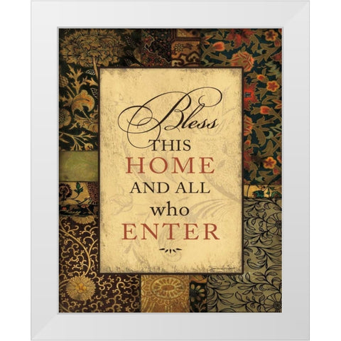 Bless This Home White Modern Wood Framed Art Print by Marrott, Stephanie