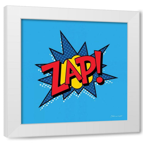 ZAP! White Modern Wood Framed Art Print by Marrott, Stephanie