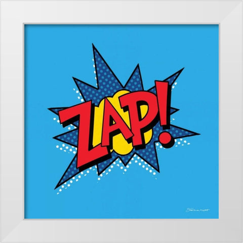 ZAP! White Modern Wood Framed Art Print by Marrott, Stephanie
