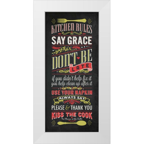 Kitchen Rules White Modern Wood Framed Art Print by Marrott, Stephanie