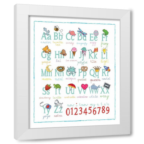 Alphabet On White White Modern Wood Framed Art Print by Marrott, Stephanie