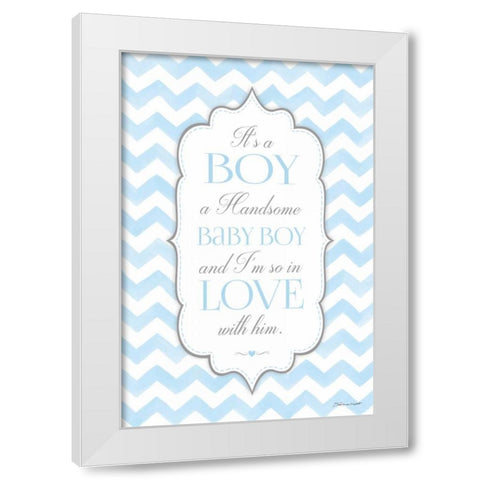 Baby Boy White Modern Wood Framed Art Print by Marrott, Stephanie