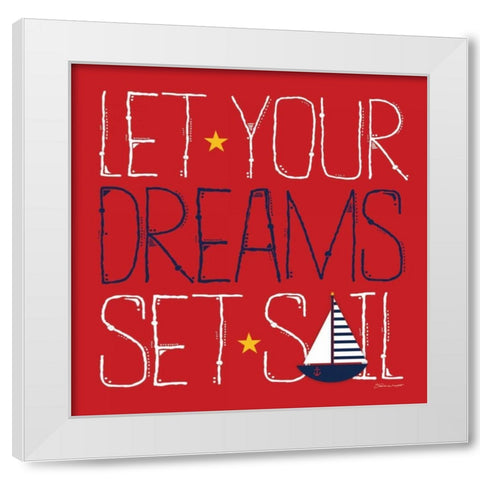 Set Sail White Modern Wood Framed Art Print by Marrott, Stephanie