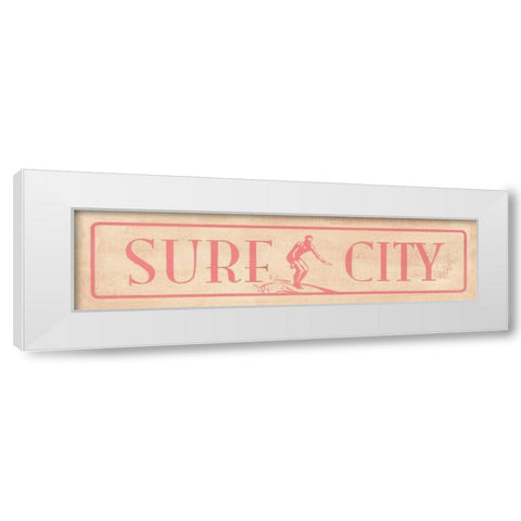 Surf City White Modern Wood Framed Art Print by Marrott, Stephanie